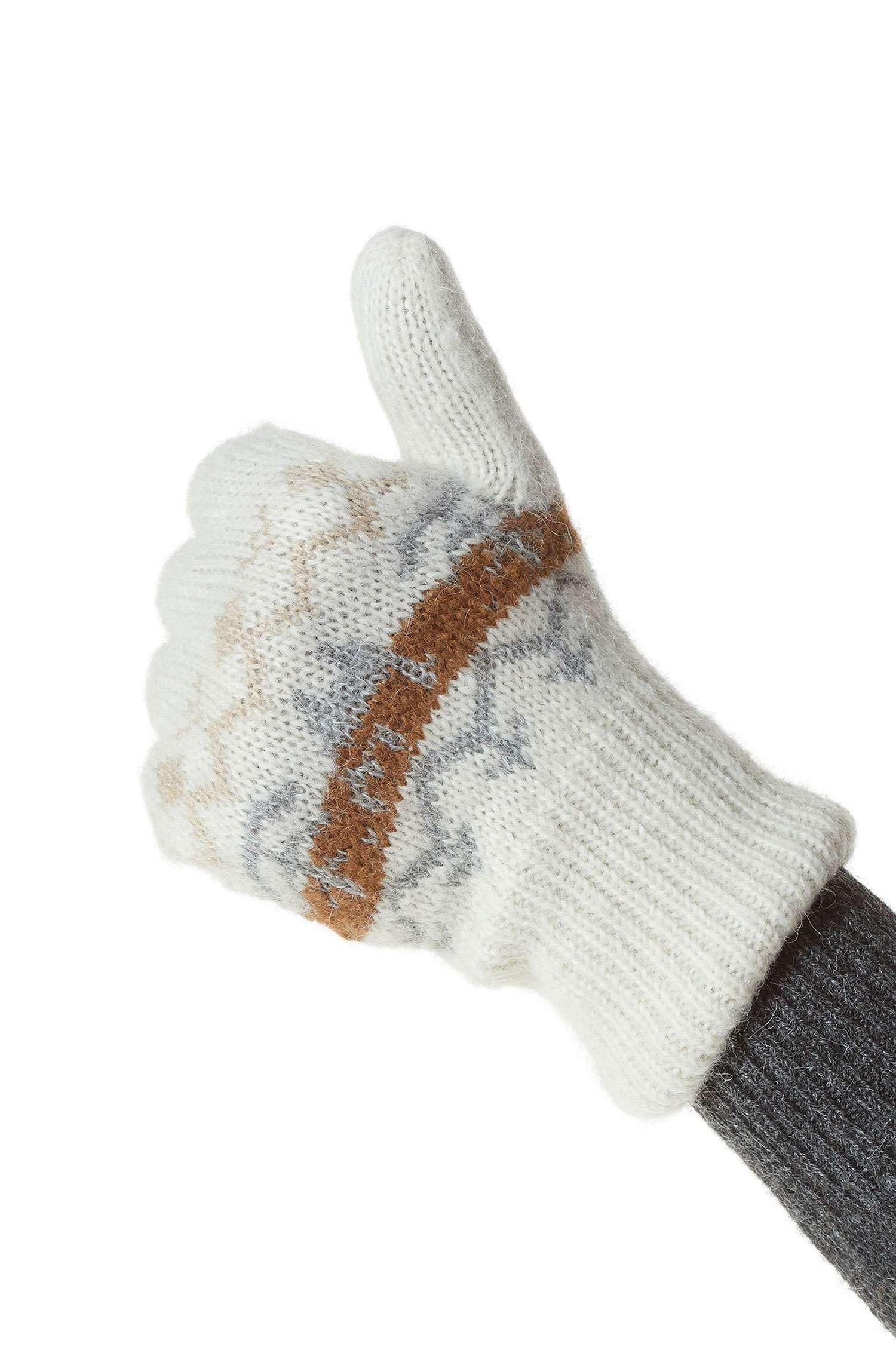Handschuhe wendebar NATURA Damen Herren Alpaka naturbelassen - Alpakahof  Theresienfeld